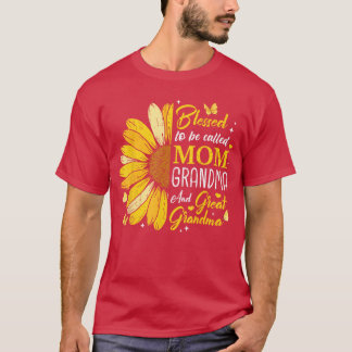 T-shirt Bienheureuse d'être appelée maman grand-mère arriè