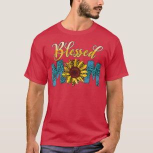 T-shirt Bienheureuse maman Fleur Soleil Léopard Fête Mère