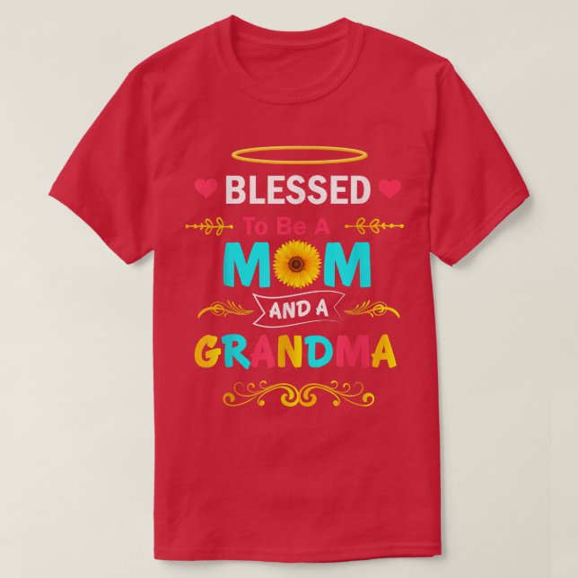 T-shirt Bienheureuse maman & grand-mère, Floral Grateful G (Design devant)