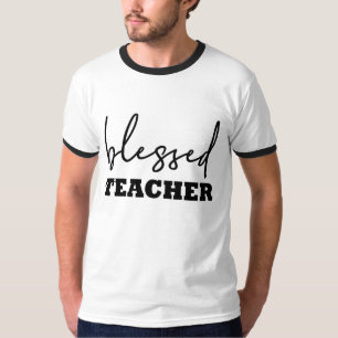 T-shirt Bienheureuse Typographie de l'enseignant