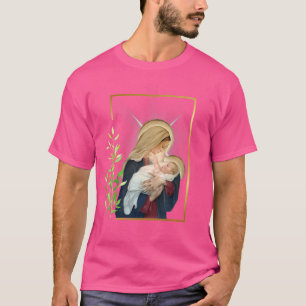 T-shirt Bienheureuse Vierge Marie avec Enfant Jésus Rosair