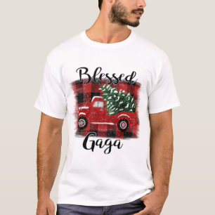 T-shirt Bienheureux Camion Rouge Gaga Vintage Arbre de Noë