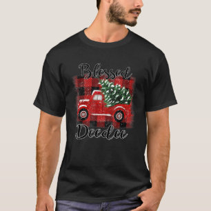 T-shirt Bienheureux Camion Rouge Vintage Arbre de Noël