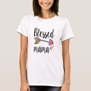 T-shirt Bienheureux maman Flèche Coeurs roses Cadeau pour