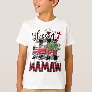 T-shirt Bienheureux Mamaw Noël rouge