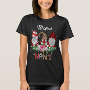 T-shirt Bienheureux Nana Léopard Buffalo Plaid Gnome
