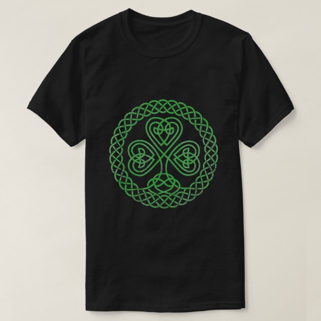 T-shirt Bienheureux noeud celtique 4 feuille Clover St. Pa (Design devant)