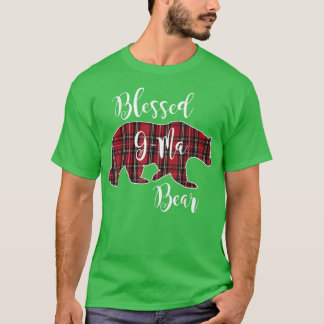 T-shirt Bienheureux Ours G-Ma Rouge Tartan Plaid Grandma C