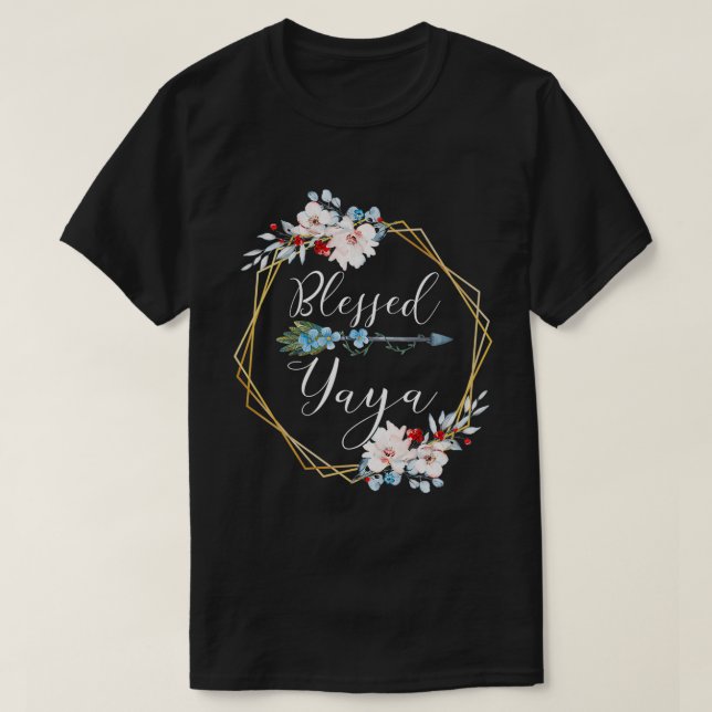 T-shirt Bienheureux Yaya Grand-mère Cadeau (Design devant)