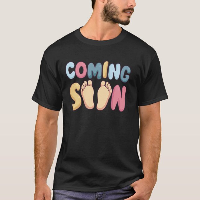 T-shirt Bientôt bébé annonce pieds (Devant)