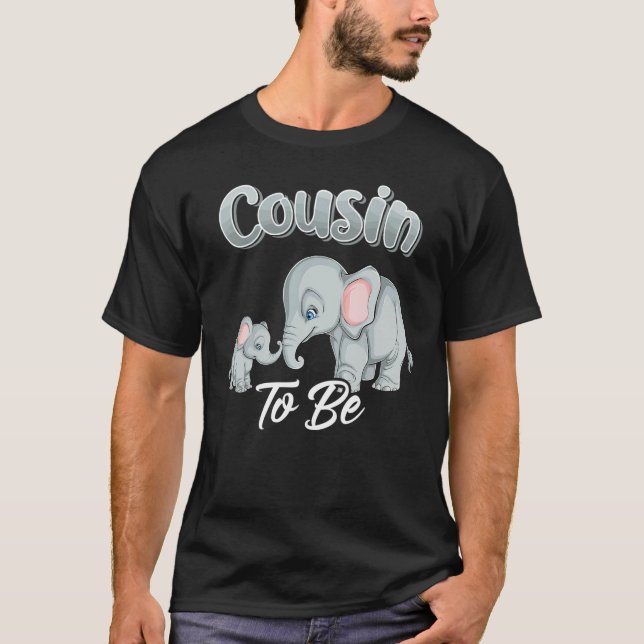 T-shirt Bientôt Cousin Sera Eléphant Pour Le Sexe Baby sho (Devant)