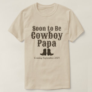 T-shirt Bientôt être Cowboy Papa Grandpa Baby Faire-part