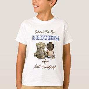 T-shirt Bientôt être frère d'un Lil' Cowboy & Teddy Bear