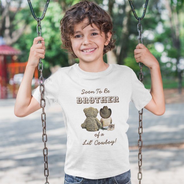 T-shirt Bientôt être frère d'un Lil' Cowboy & Teddy Bear (Créateur téléchargé)