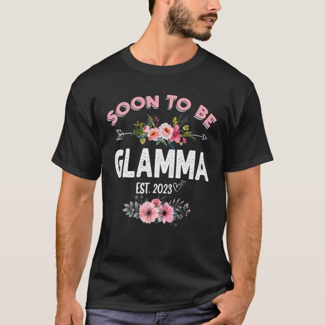 T-shirt Bientôt être Glamma Est 2023 Drôle Floral Mère D (Devant)