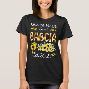 T-shirt Bientôt être grand Babcia 2023 Sunflower Mère's Da