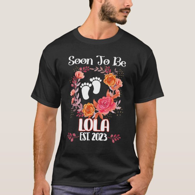 T-shirt Bientôt Être Lola Est 2023 Grossesse Faire-part 1 (Devant)