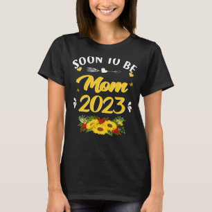 T-shirt Bientôt être maman 2023 Fête des Mères Tournesol