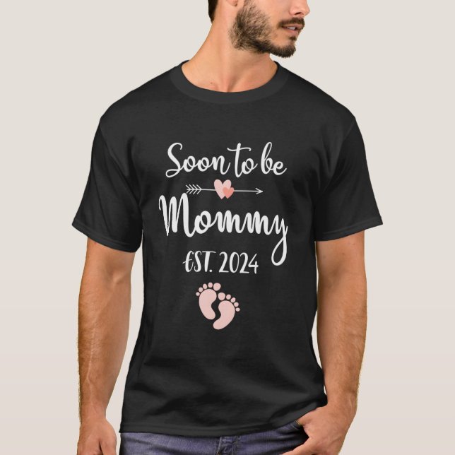 T-shirt Bientôt Être Maman 2024 Pour Maman Grossesse Annon (Devant)