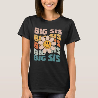T-shirt Bientôt Être Nouvelle Grande Soeur Rétro Fière Big