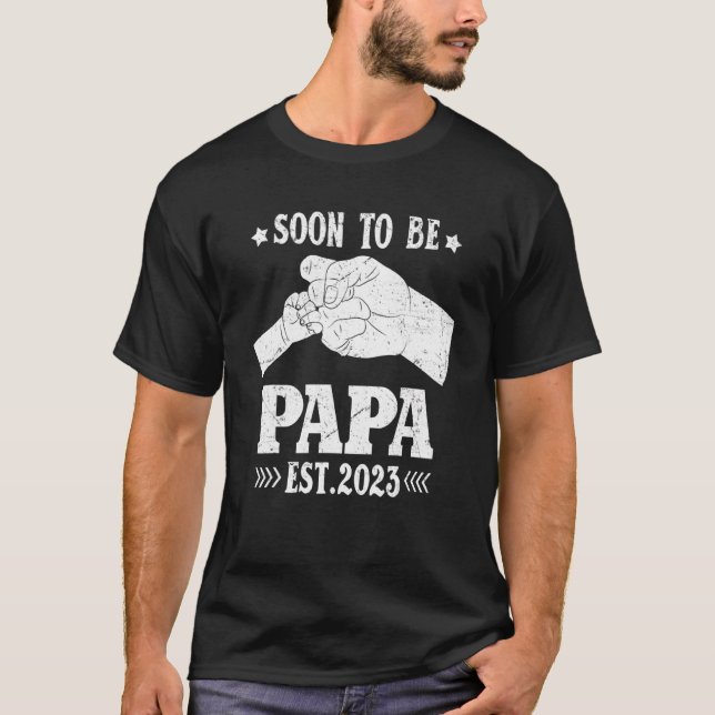 T-shirt Bientôt Être Papa Est 2023 Grossesse Faire-part (Devant)