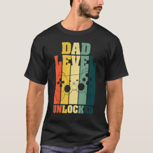 T-shirt Bientôt Être Père Papa Niveau Déverrouillé Grosses