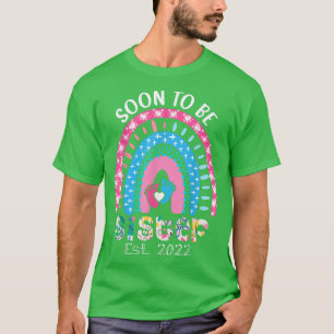 T-shirt Bientôt être ster EST 2022 Genre Reveal Rose Bleu 