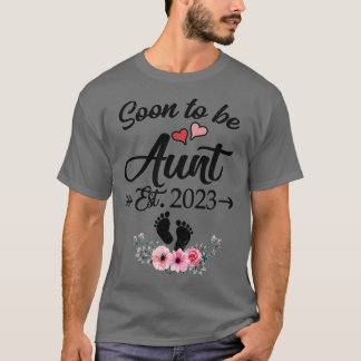 T-shirt Bientôt Être Tante 2023 Nouvelle Tante Pour La Fêt