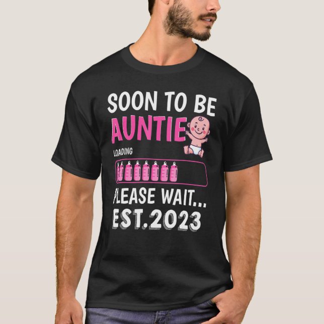 T-shirt Bientôt Être Tante Est 2023 Baby shower Girl Loadi (Devant)