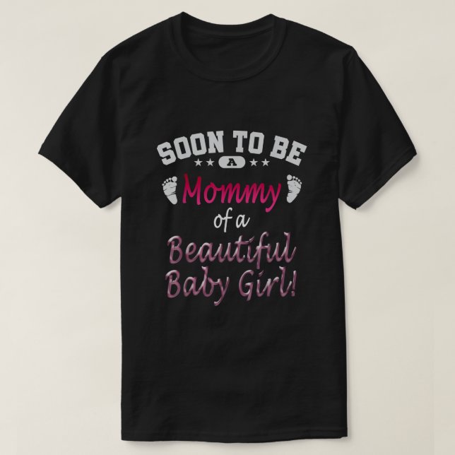 T-shirt Bientôt Être Une Maman Fille Bébé Attente Mère Cad (Design devant)