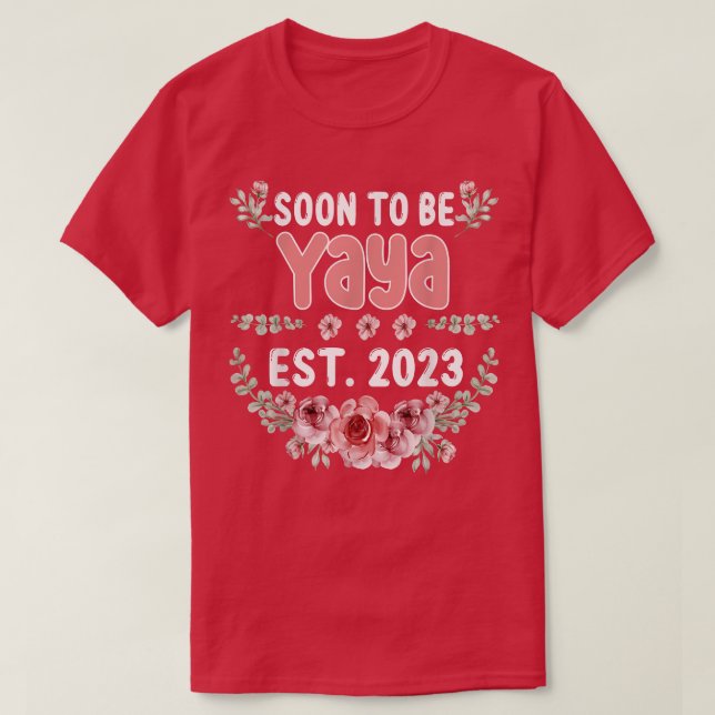 T-shirt Bientôt Être Yaya Est 2023 Grossesse Faire-part (Design devant)