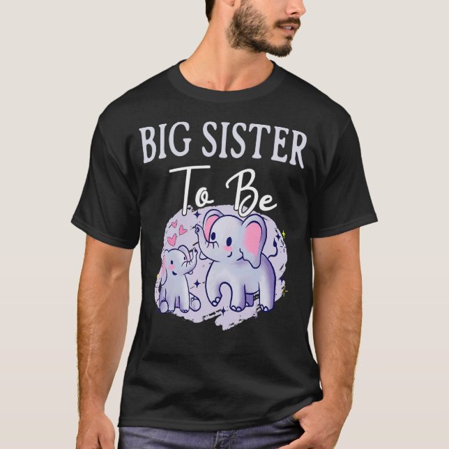 T-shirt Bientôt Grande Soeur Pour Être Elephant Pour Gen B (Devant)