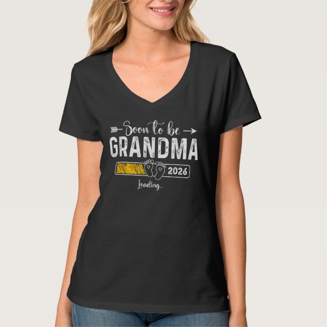T-shirt Bientôt Grandma 2026 Grandma Est 2026 (Devant)