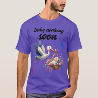 T-shirt Bientôt Je Serai Une Mère Avec Stork Baby Est vint