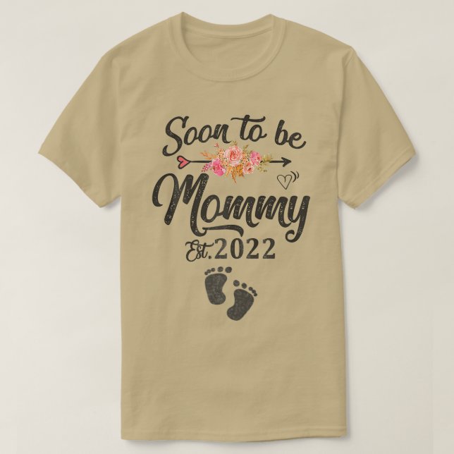 T-shirt Bientôt maman 2022 Fête des Mères Première Fête Ma (Design devant)