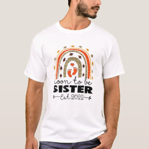 T-shirt Bientôt Soeur Est 2022 Fête des Mères Drôle Leop