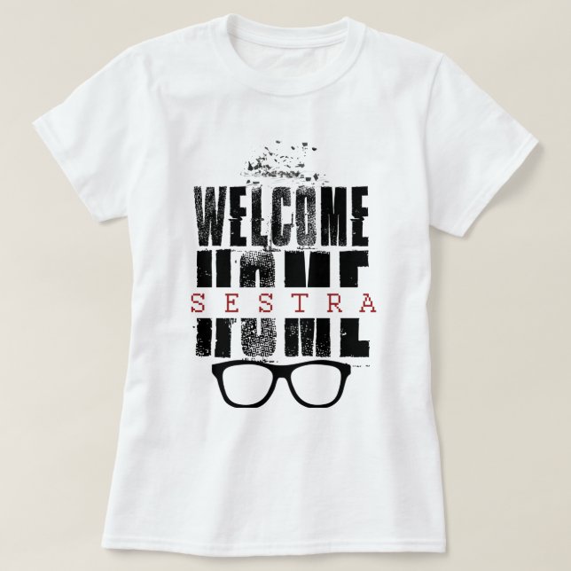 T-shirt bienvenu orphelin de conception du noir | (Design devant)