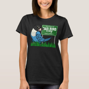T-shirt Bienvenue à Bad Bird City I Blue masqué Lovebird