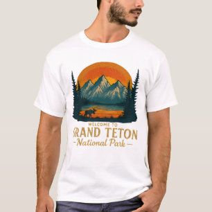 T-shirt Bienvenue à la broderie Grand Teton National USA