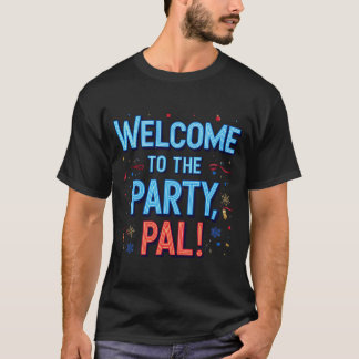 T-shirt Bienvenue à la fête Pal noires de noël