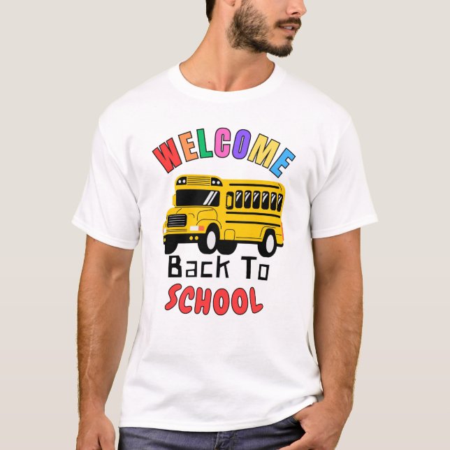 T-shirt Bienvenue À L'École - Bus Drôle (Devant)