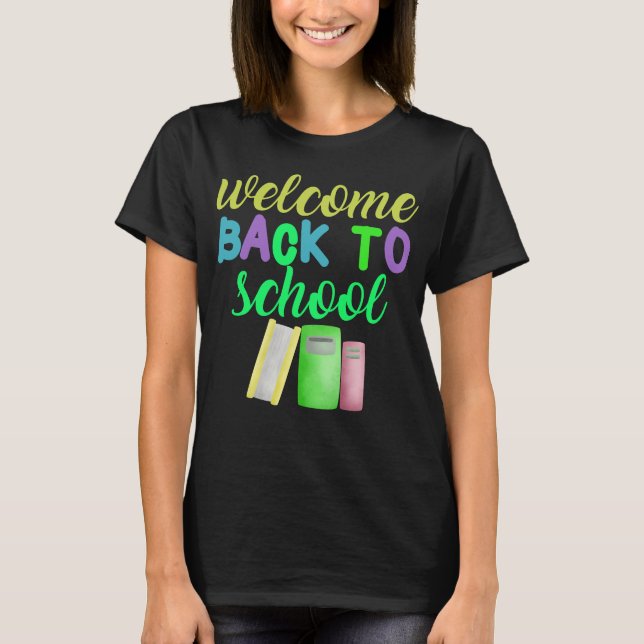 T-shirt Bienvenue À L'École, Cadeau Enseignant (Devant)