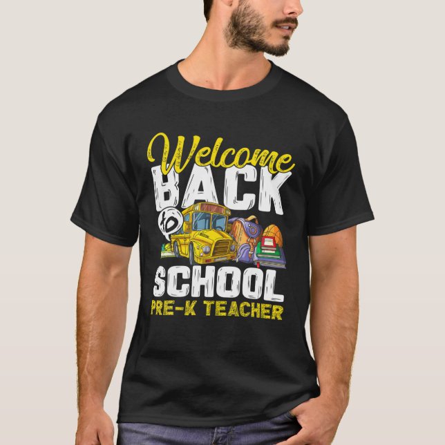 T-shirt Bienvenue À L'École Équipe D'Enseignants Pré-K (Devant)