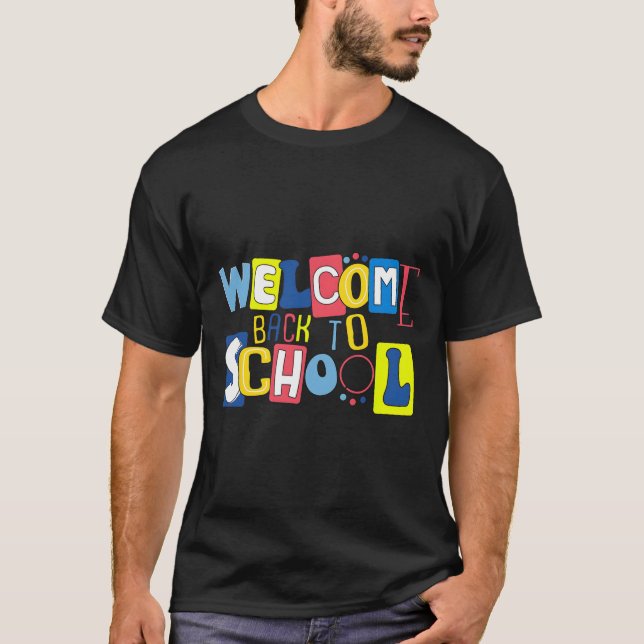 T-shirt Bienvenue à l'école Mignon Coloré  (Devant)