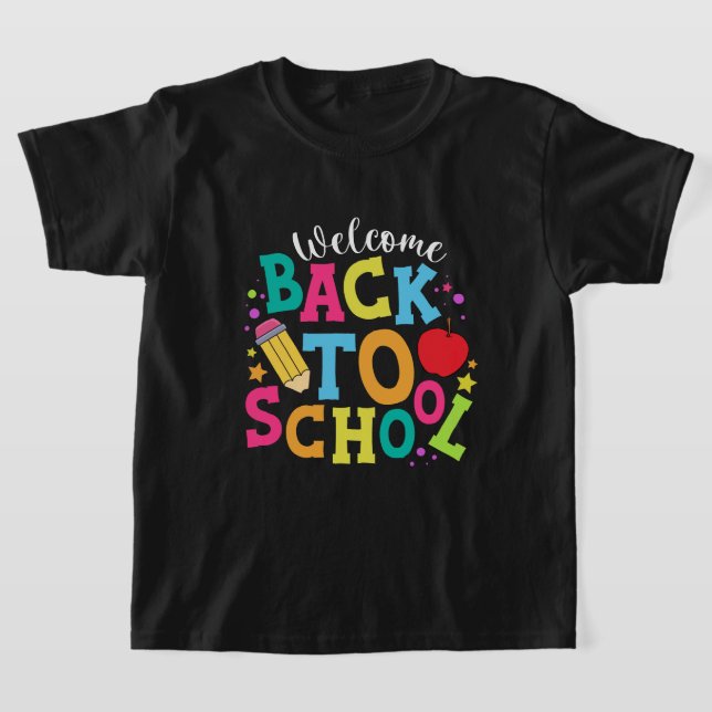 T-shirt bienvenue à l'école pour enfants garçons (Poser)