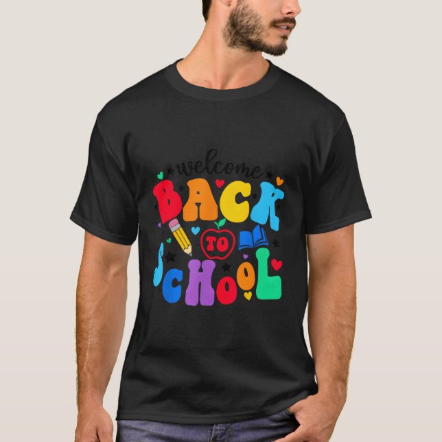 T-shirt Bienvenue À L'École Premier Jour De L'École Enseig (Devant)