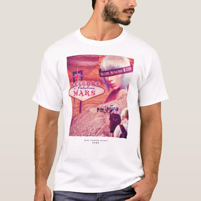 T-shirt bienvenue à mars drôle alien (Devant)