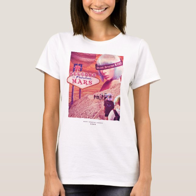 T-shirt bienvenue à mars drôle alien (Devant)
