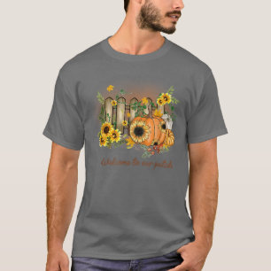 T-shirt Bienvenue À Notre Patch Citrouille Sunflower Funny