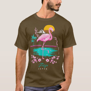 T-shirt Bienvenue à Tokyo Flamant rose Japon Sakura Love D